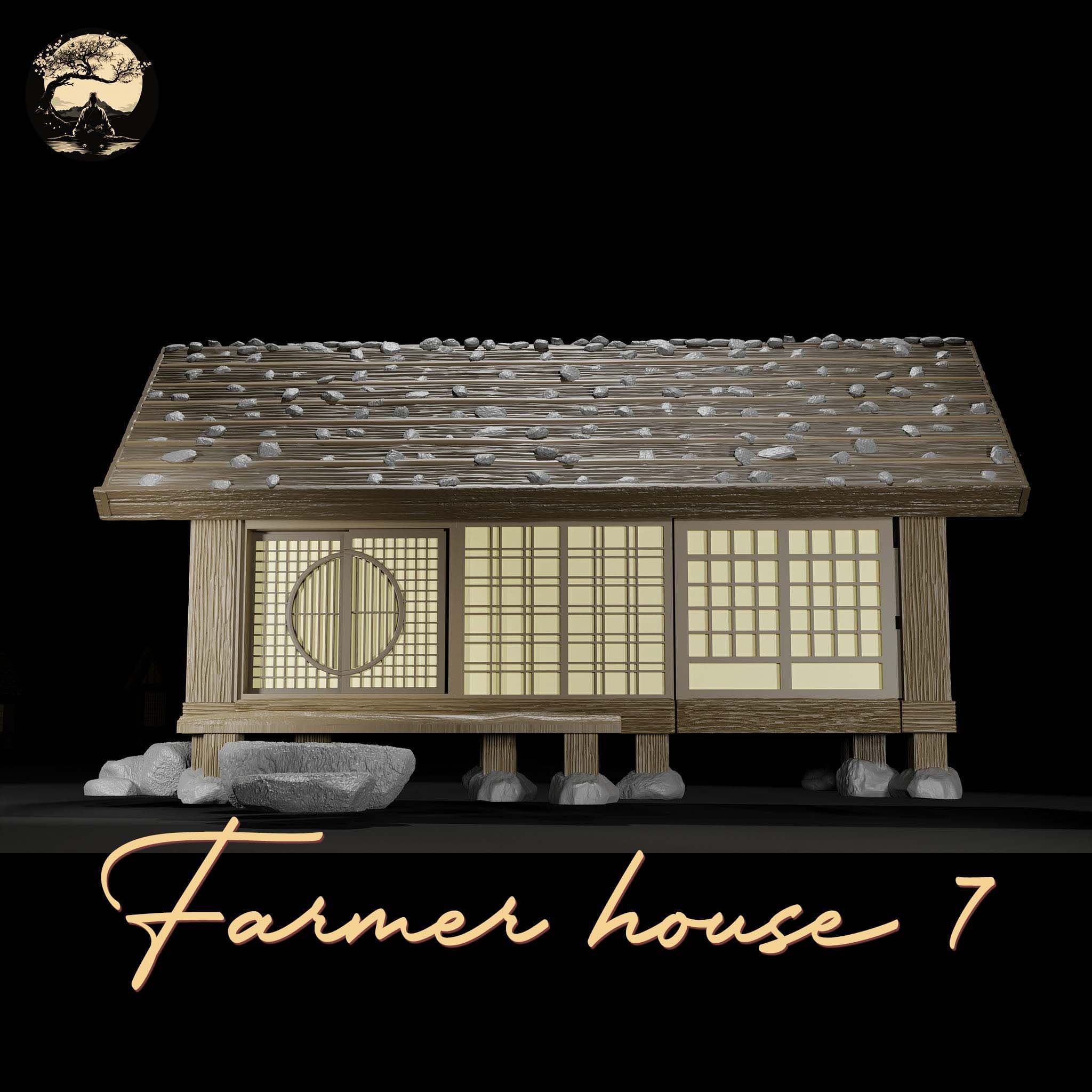 3D Printable Japanese House07 3D Printable Terrain 0 Silent Ronin Studios